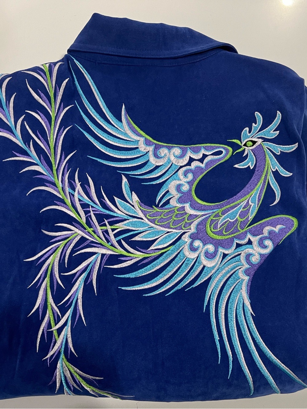 Women’s Bob Mackie Wearable Art Purple Full Zip light embroidered PhoenixJacket